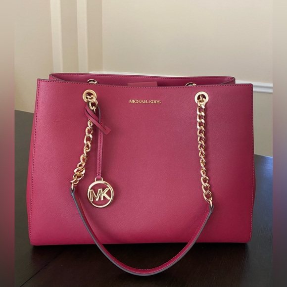 MICHAEL KORS SUSANNAH LARGE LEATHER TOTE BAG - Picture 1 of 12